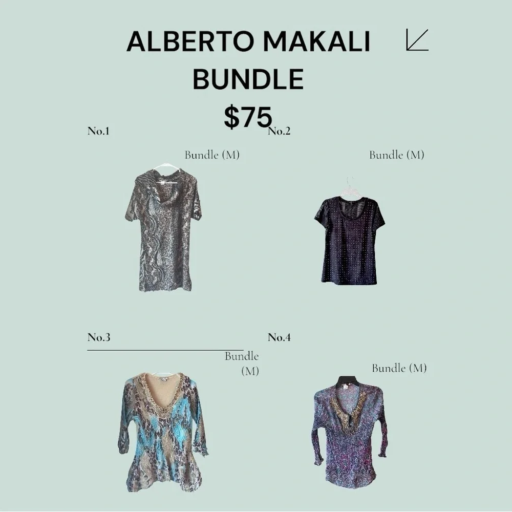 Alberto Makali Mixed Pattern Tops Bundle